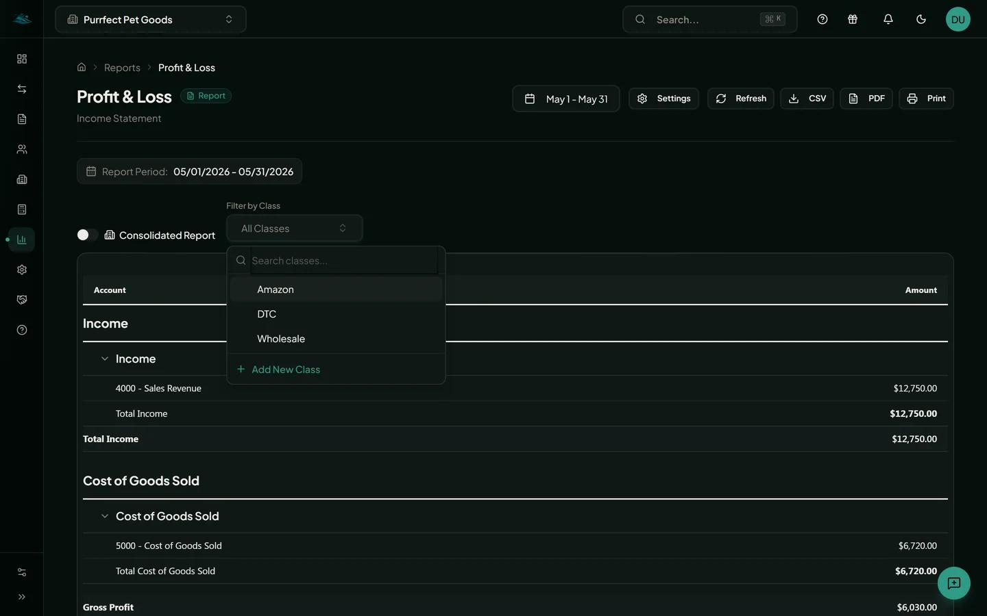 EmLedger multi-brand e-commerce dashboard