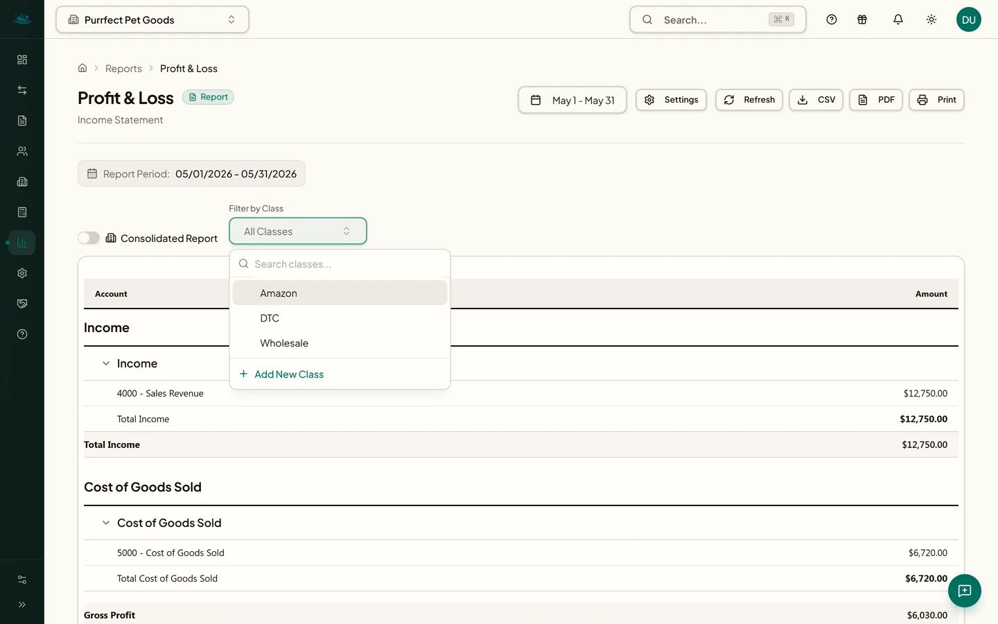 EmLedger multi-brand e-commerce dashboard