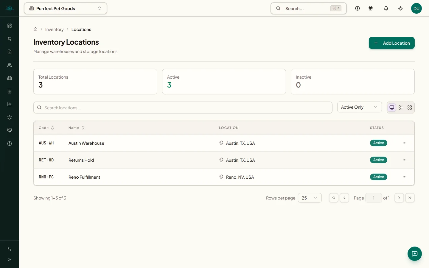 EmLedger franchise locations dashboard