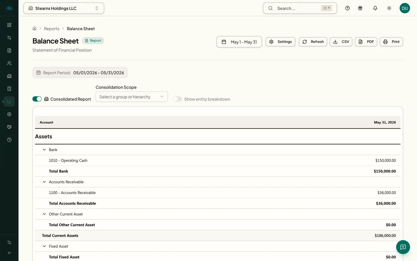EmLedger holding company subsidiaries dashboard
